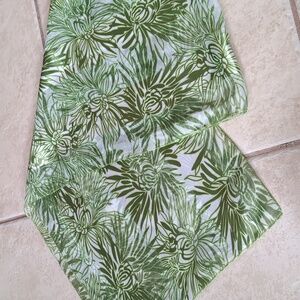 Green Floral Scarf 14x60